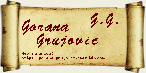 Gorana Grujović vizit kartica